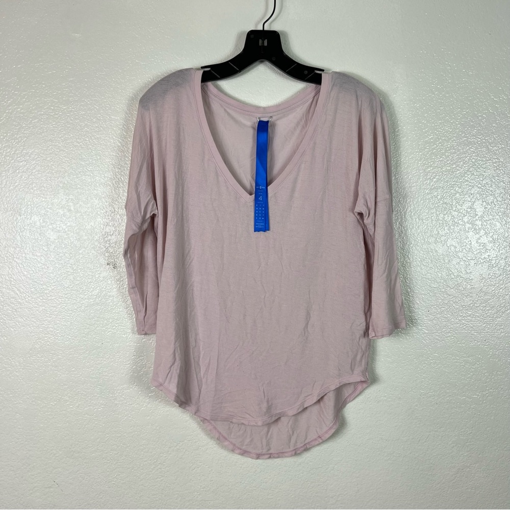 Kit and Ace Pink Rayon Cashmere blend v-neck shirt small
